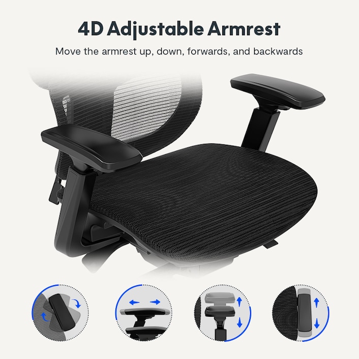Rolling chair sales with armrest